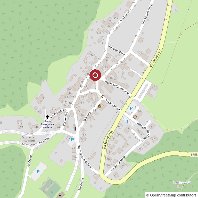 Mappa: Piazza Alessandro Volta (la piazza della fontana), Tramonti di Sopra