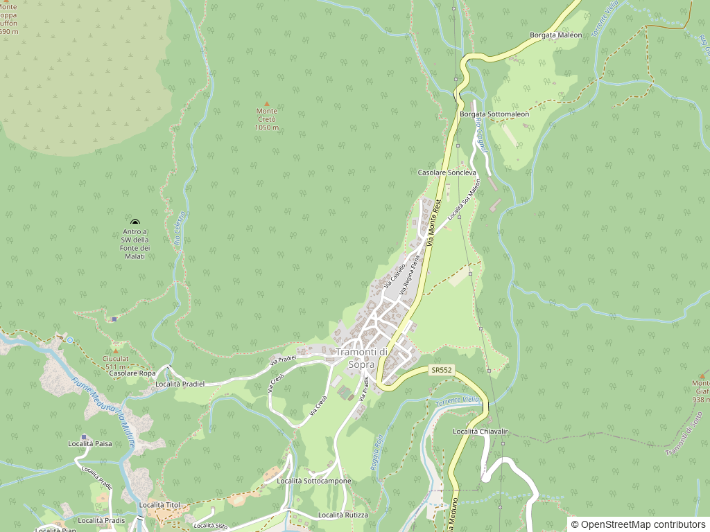 Mappa di Tramonti di Sopra con i luoghi della festa